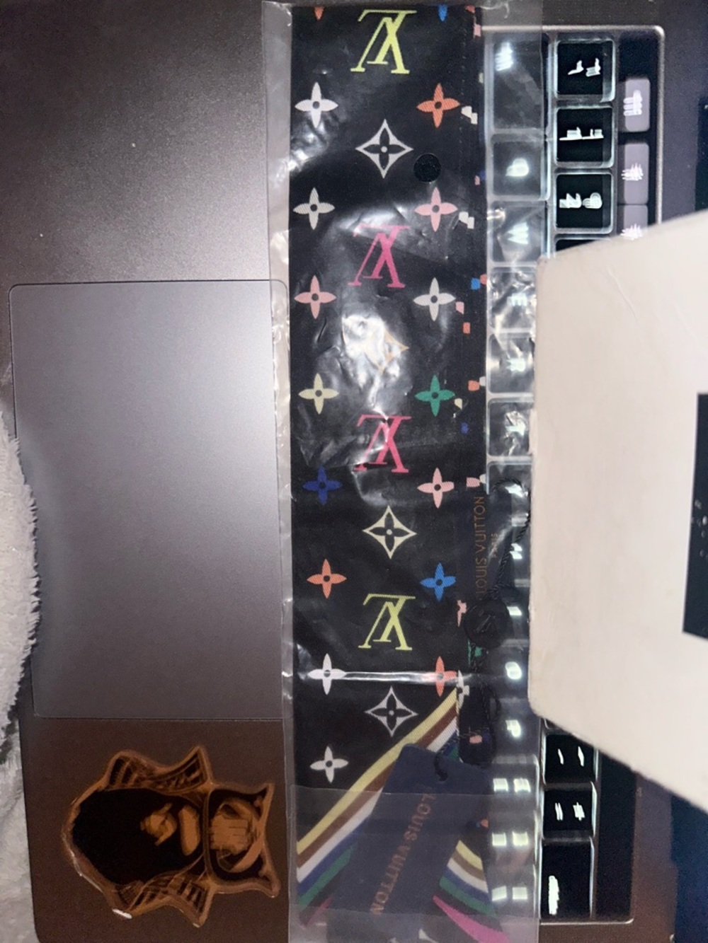 Louis Vuitton Black Multicolor Monogram Bandeau Scarf